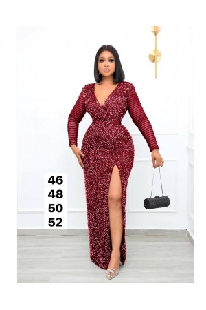 105790 burgundy Evening dress