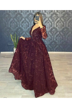 105802 burgundy Evening dress