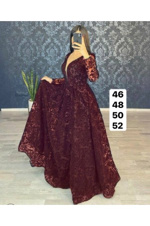 105807 burgundy Evening dress