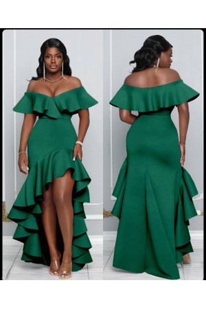 105870 зеленый Вечернее платье