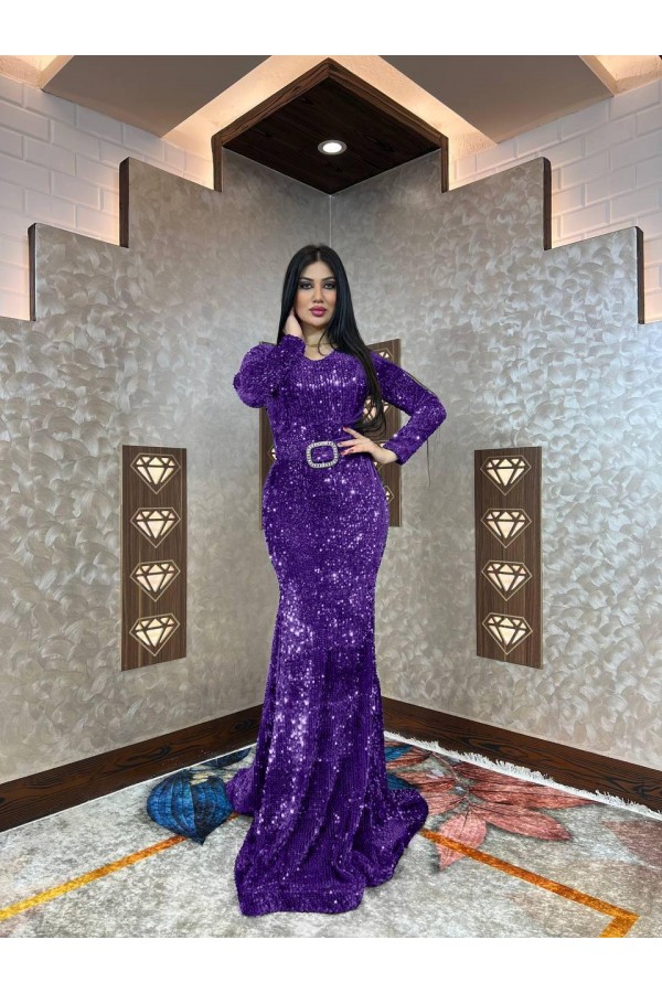 111295 purple Evening dress