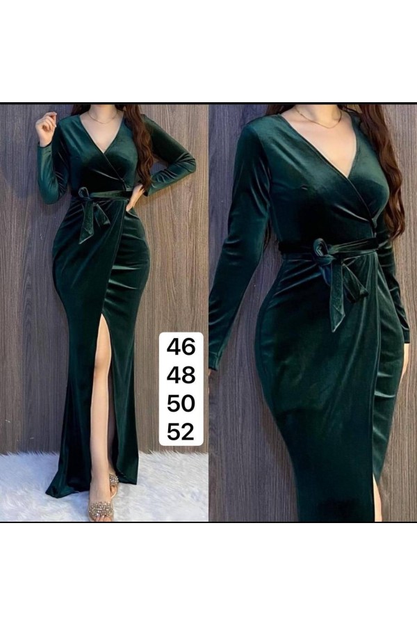 111304 зеленый Вечернее платье