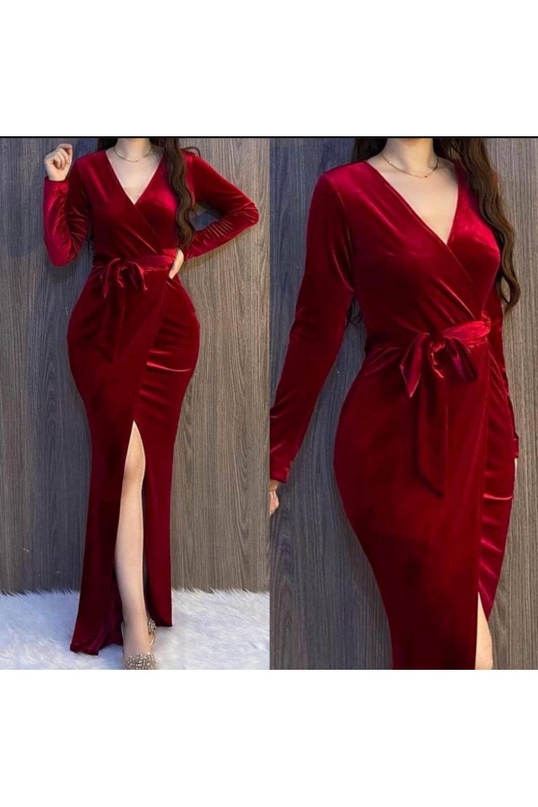 111305 red Evening dress