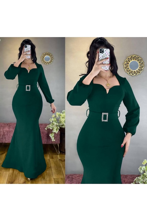 111374 зеленый Вечернее платье
