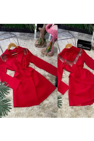 112655 red TRENCH COAT