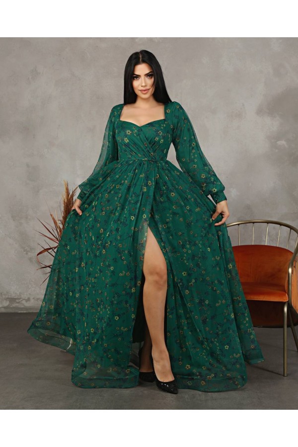 113168 GREEN Evening dress
