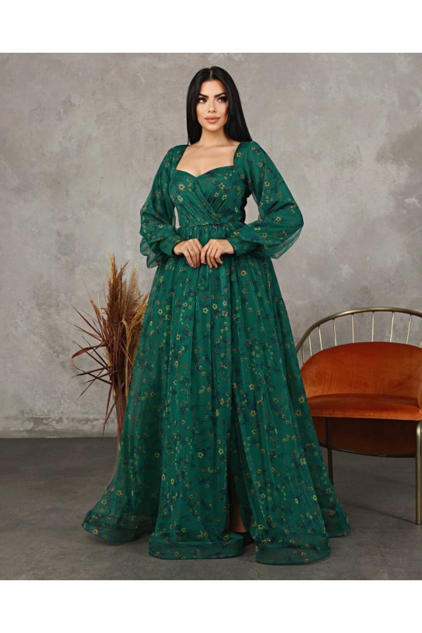 113168 GREEN Evening dress
