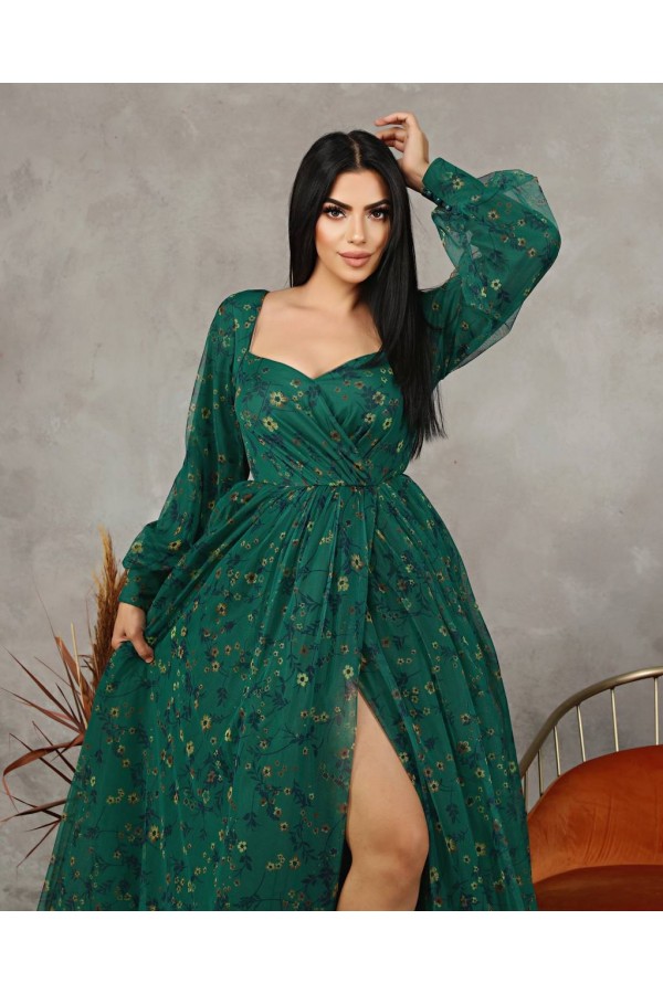 113168 зеленый Вечернее платье