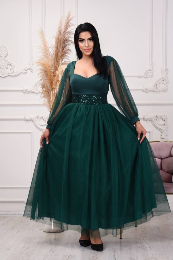 113184 GREEN Evening dress