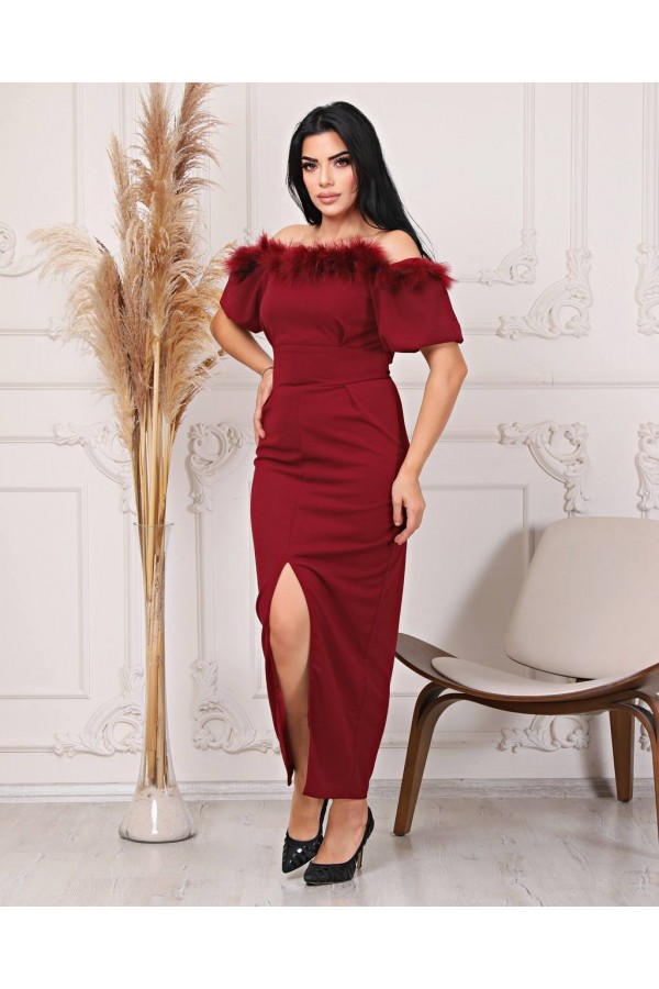 113213 burgundy Evening dress