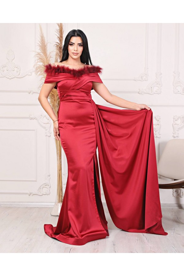 113216 burgundy Evening dress