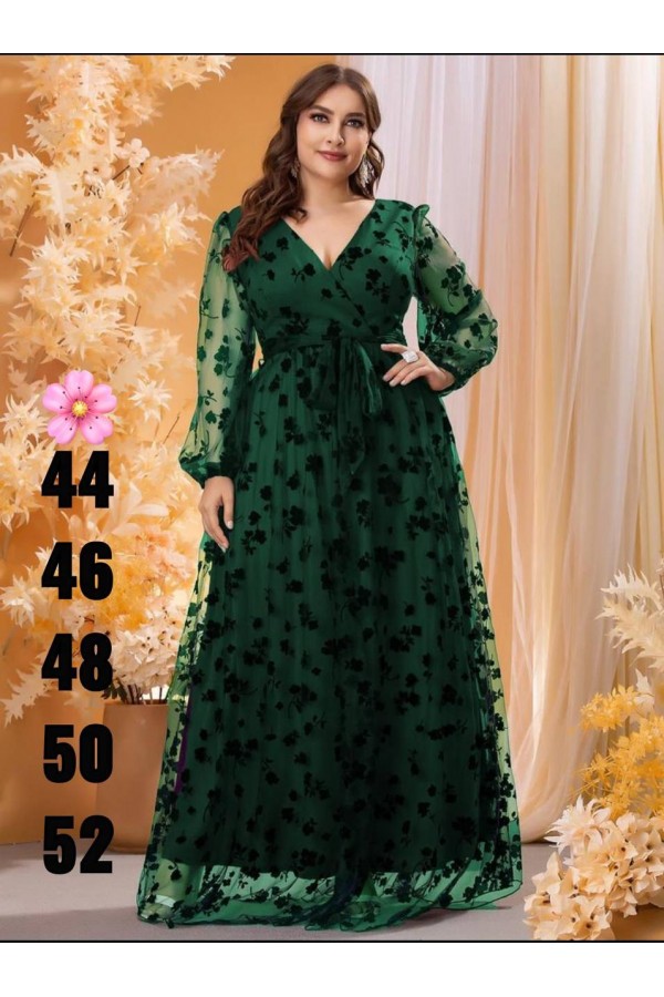 113218 GREEN Evening dress