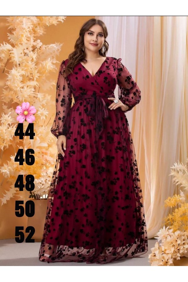 113219 burgundy Evening dress