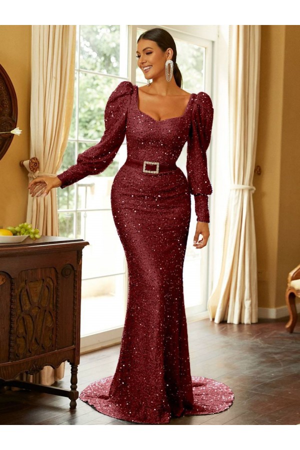 113248 burgundy Evening dress