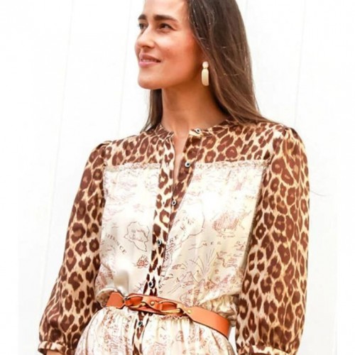 113466 TOPTAN DESENLİ ELBİSE toptan bayan giyim