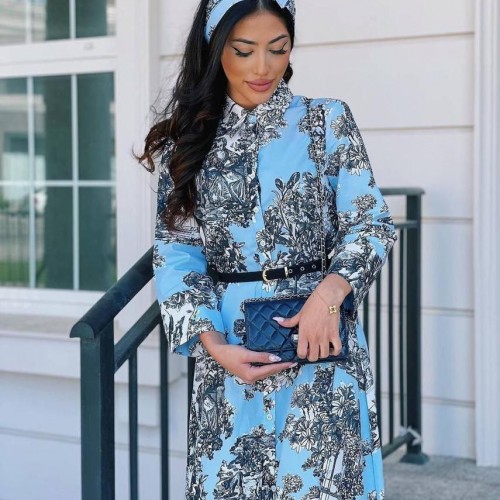 113467 TOPTAN DESENLİ ELBİSE toptan bayan giyim