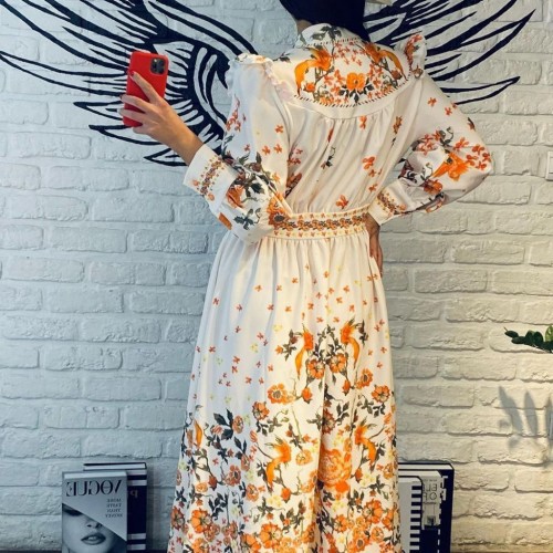 113510 TOPTAN DESENLİ ELBİSE toptan bayan giyim