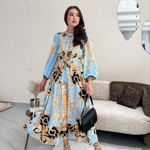 113527 TOPTAN DESENLİ ELBİSE toptan bayan giyim