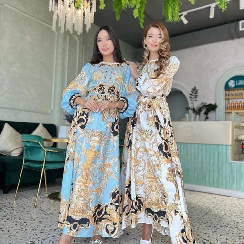 113529 TOPTAN DESENLİ ELBİSE toptan bayan giyim