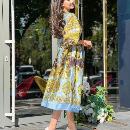 113549 TOPTAN DESENLİ ELBİSE toptan bayan giyim