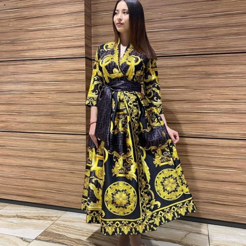 113550 TOPTAN DESENLİ ELBİSE toptan bayan giyim