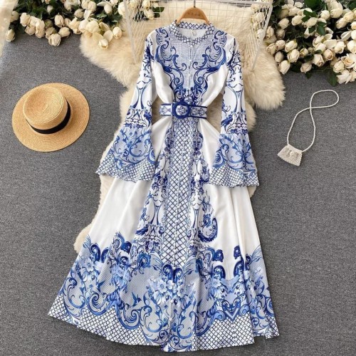 113559 TOPTAN DESENLİ ELBİSE toptan bayan giyim