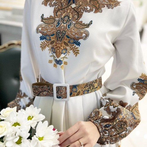 113571 TOPTAN DESENLİ ELBİSE toptan bayan giyim