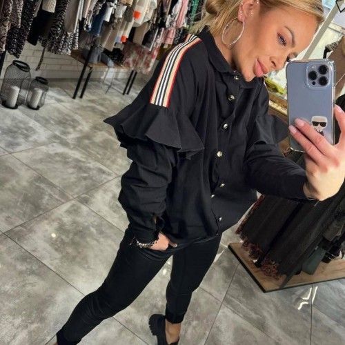 113574 TOPTAN SİYAH GÖMLEK 113574 TOPTAN SİYAH GÖMLEK toptan bayan giyim