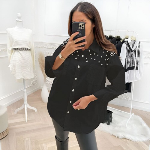 113581 TOPTAN SİYAH GÖMLEK 113581 TOPTAN SİYAH GÖMLEK toptan bayan giyim