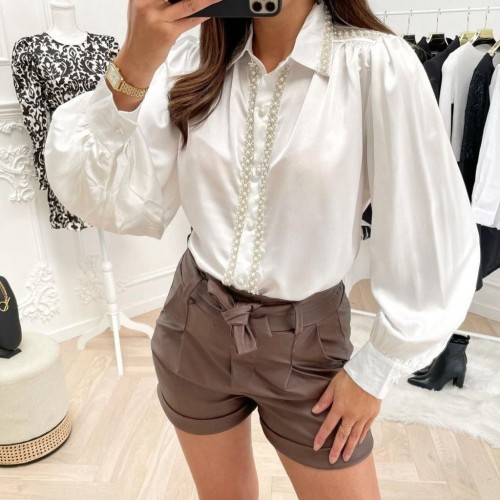 113583 TOPTAN BEYAZ GÖMLEK toptan bayan giyim