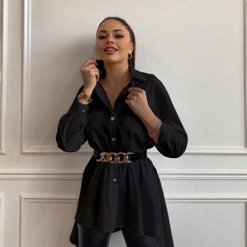 113619 TOPTAN SİYAH GÖMLEK toptan bayan giyim