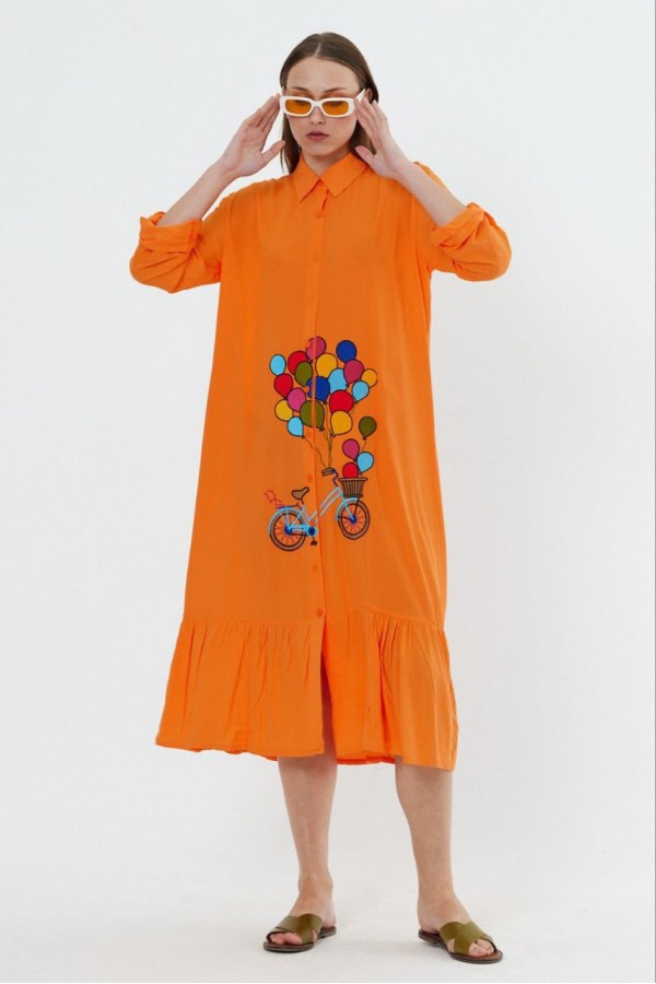 113917 orange DRESS