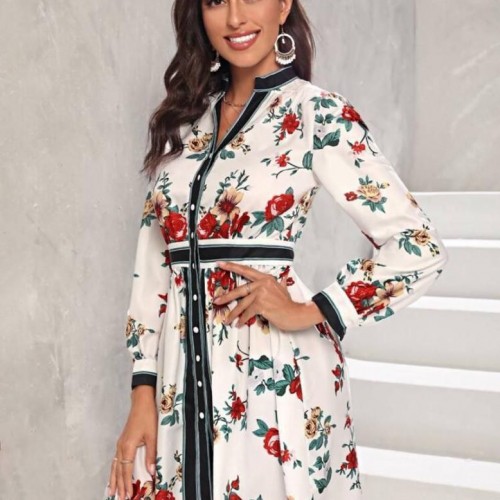 114000 TOPTAN DESENLİ ELBİSE toptan bayan giyim