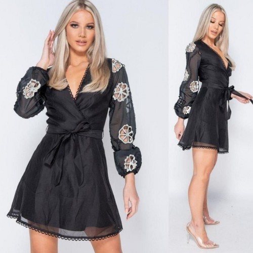 114004 TOPTAN SİYAH ELBİSE toptan bayan giyim