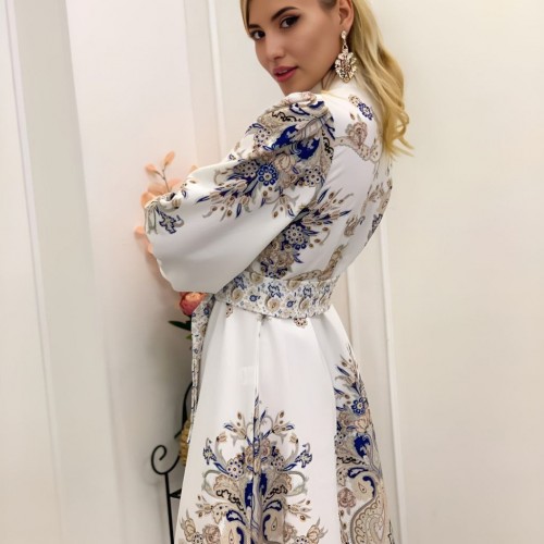 114024 TOPTAN DESENLİ ELBİSE toptan bayan giyim