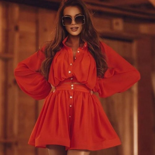 114037 TOPTAN KIRMIZI ETEK TAKIM toptan bayan giyim