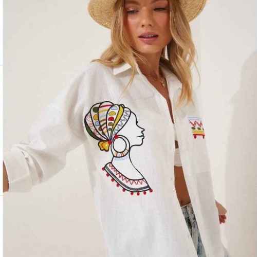 114171 TOPTAN BEYAZ GÖMLEK toptan bayan giyim