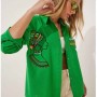 114172 TOPTAN YEŞİL GÖMLEK toptan bayan giyim