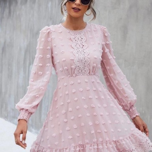 114224 TOPTAN PUDRA ELBİSE toptan bayan giyim