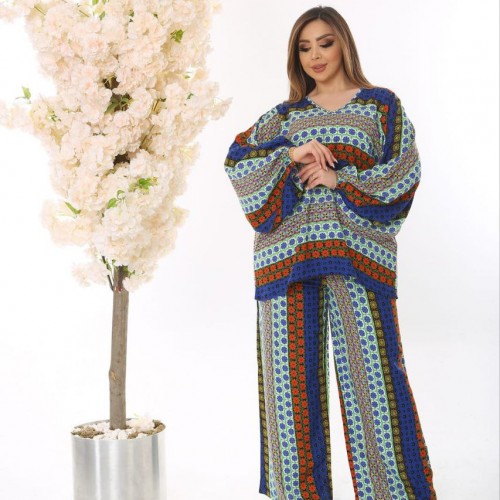 114561 TOPTAN ÇİZGİLİ PANTOLON TAKIM toptan bayan giyim