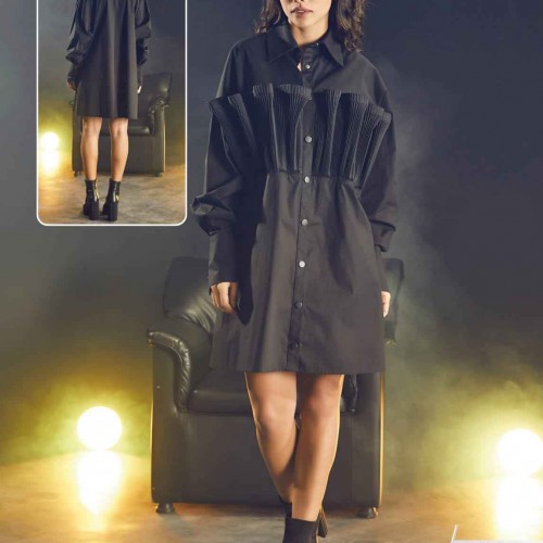 114605 TOPTAN SİYAH ELBİSE toptan bayan giyim