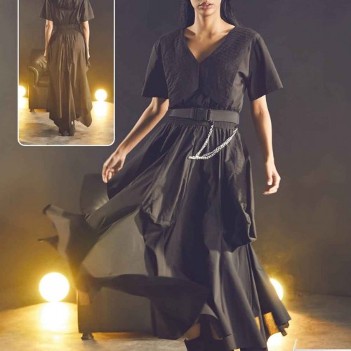 114613 TOPTAN SİYAH ELBİSE toptan bayan giyim