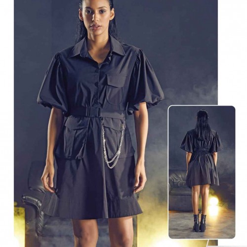 114632 TOPTAN SİYAH ELBİSE toptan bayan giyim