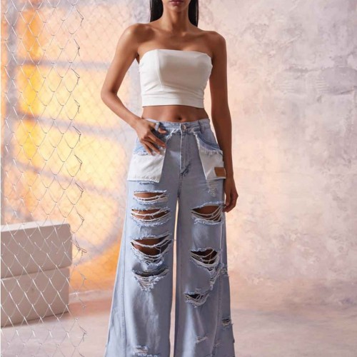 114780 TOPTAN MAVİ KOT PANTOLON toptan bayan giyim