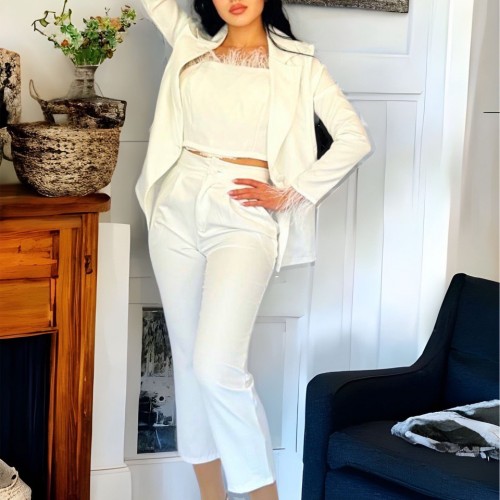 114979 TOPTAN BEYAZ PANTOLON TAKIM toptan bayan giyim