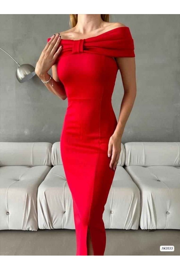 116063 red Evening dress