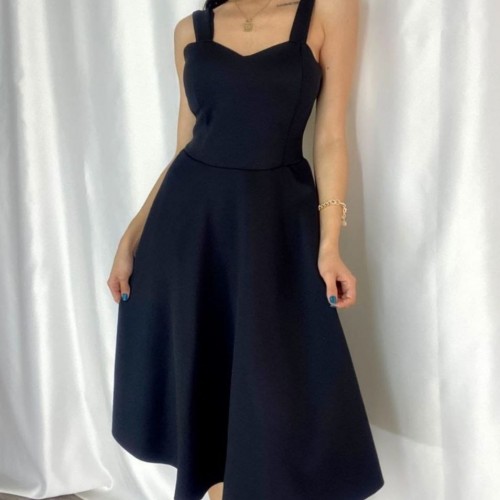 116072 TOPTAN SİYAH ELBİSE toptan bayan giyim