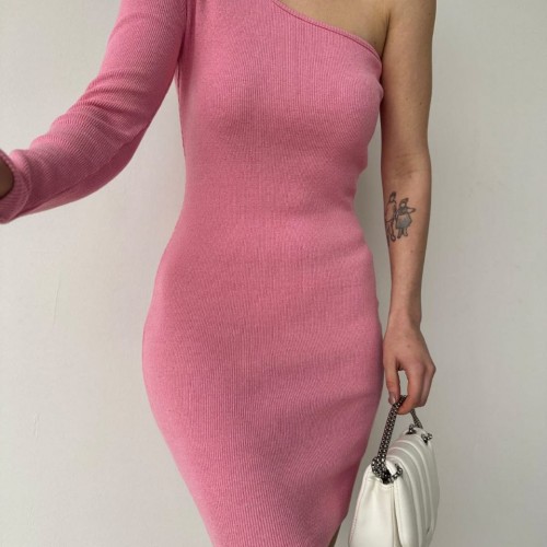 116135 TOPTAN PEMBE ELBİSE toptan bayan giyim