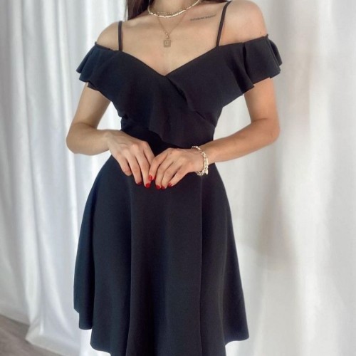 116152 TOPTAN SİYAH ELBİSE 116152 TOPTAN SİYAH ELBİSE toptan bayan giyim