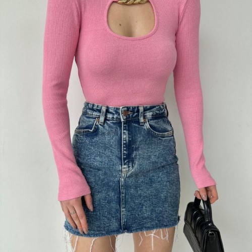 116209 TOPTAN PEMBE BLUZ toptan bayan giyim